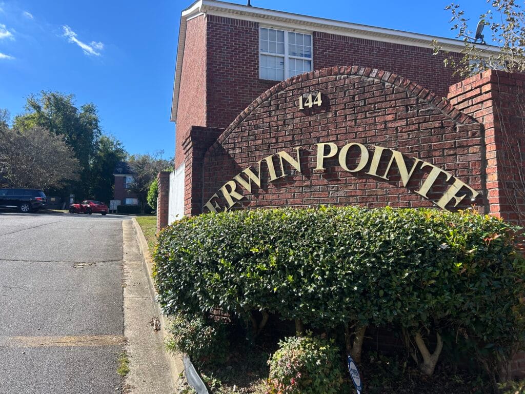 Erwin Pointe townhome community entrance built by A & E Real Estate Development in Cartersville, Georgia