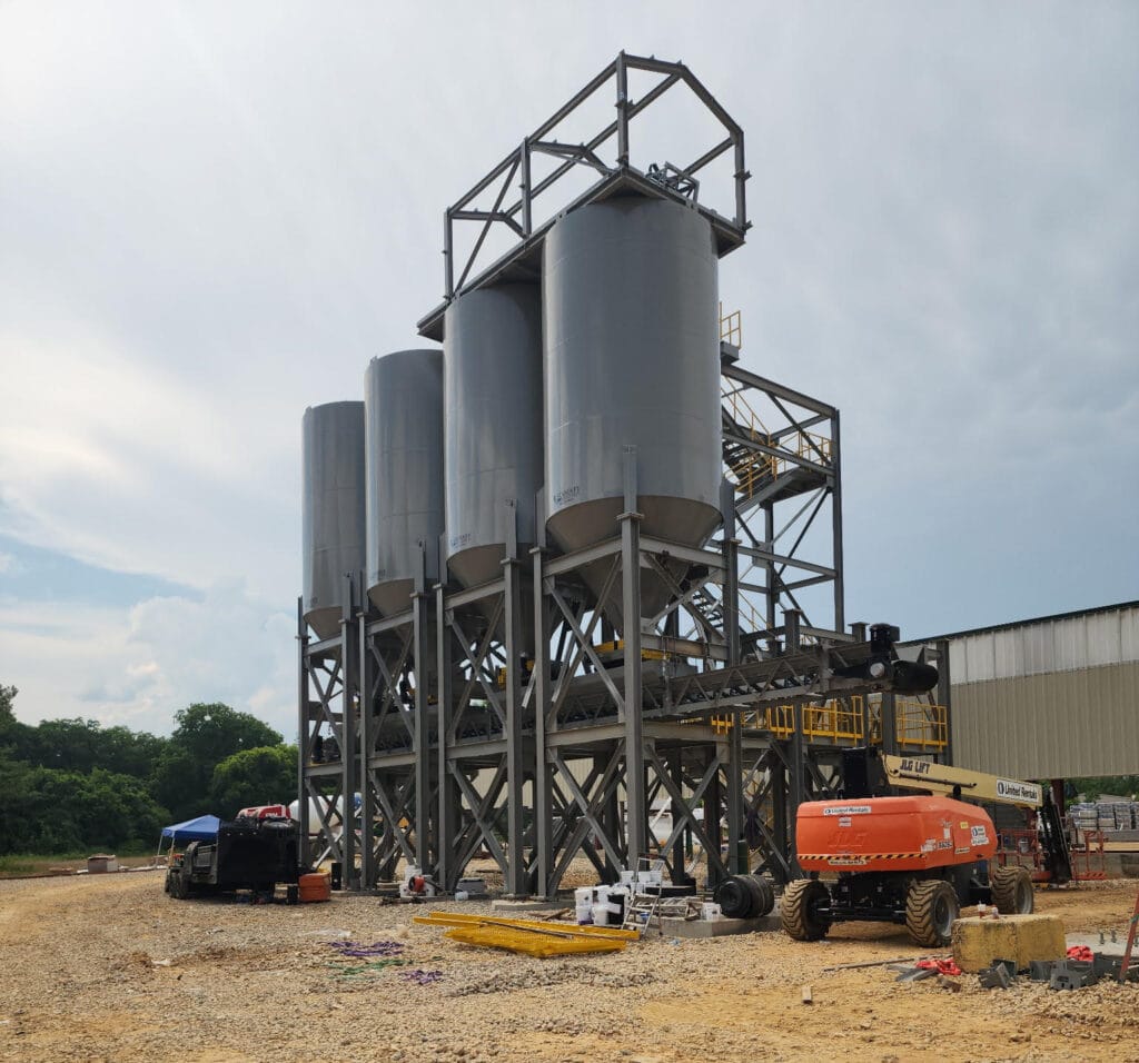 Oldcastle facility expansion under construction by A & E Real Estate Development in Cartersville, Georgia